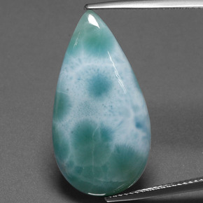 Larimar verde natural de 12,25 ct, en forma de pera, opaco