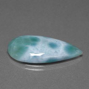 Larimar verde natural de 12,25 ct, en forma de pera, opaco