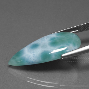 Larimar verde natural de 12,25 ct, en forma de pera, opaco