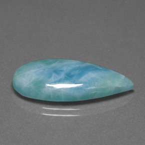 larimar Verde azul natural de 12.12 ct, En forma de pera, Opaco