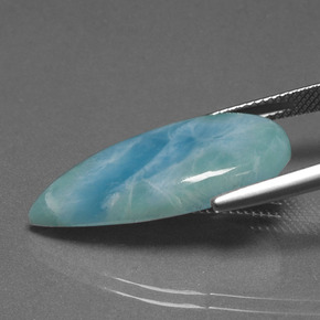 larimar Verde azul natural de 12.12 ct, En forma de pera, Opaco