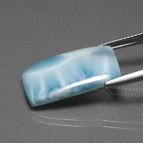 larimar Azul verdoso natural de 11.31 ct, Corte Cojín, Opaco