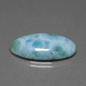 Larimar azul natural de 13,60 ct, corte óvalo, opaco