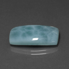 Larimar azul natural de 10,90 ct, corte cojín, opaco