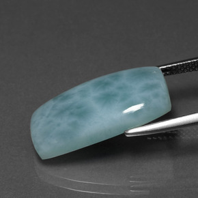 Larimar azul natural de 10,90 ct, corte cojín, opaco