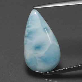 larimar Azul verdoso natural de 6.81 ct, En forma de pera, Opaco