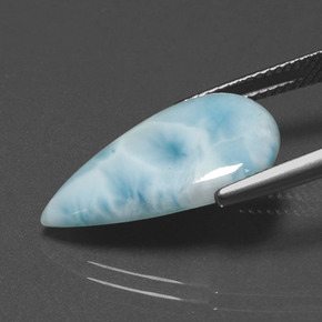 larimar Azul verdoso natural de 6.81 ct, En forma de pera, Opaco