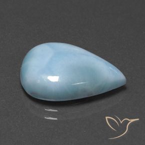 larimar Celeste natural de 7.72 ct, En forma de pera, Opaco