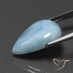 larimar Celeste natural de 7.72 ct, En forma de pera, Opaco