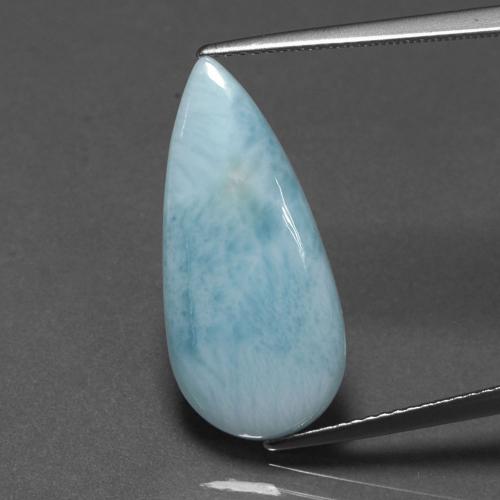 Larimar azul natural de 7,10 ct, en forma de pera, opaco