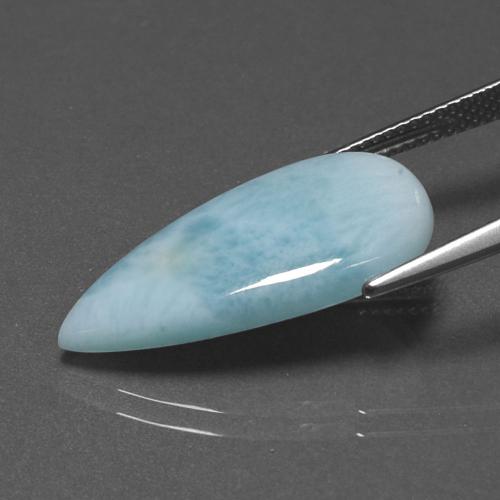 Larimar azul natural de 7,10 ct, en forma de pera, opaco