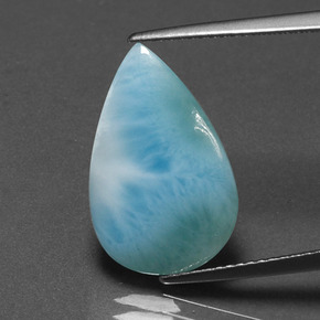 larimar Azul verdoso natural de 5.33 ct, En forma de pera, Opaco