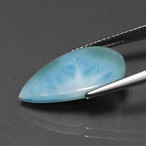larimar Azul verdoso natural de 5.33 ct, En forma de pera, Opaco