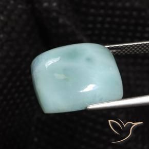 larimar Azul verdoso claro natural de 11.20 ct, Cuadrado, Opaco