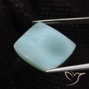 larimar Azul verdoso claro natural de 11.20 ct, Cuadrado, Opaco