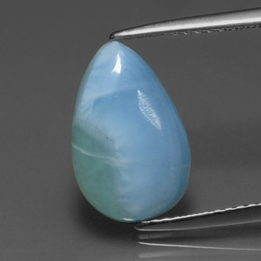 Larimar azul natural de 3,26 ct, en forma de pera, opaco