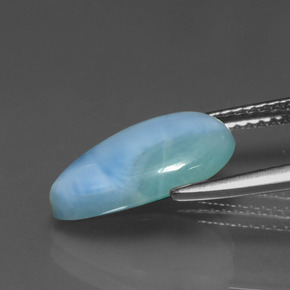 Larimar azul natural de 3,26 ct, en forma de pera, opaco