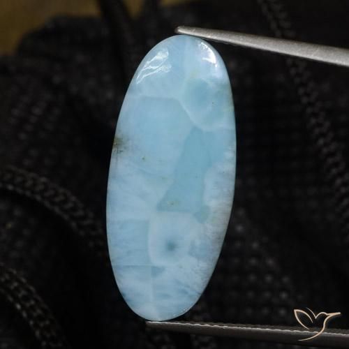 8.26ct Natural Azul agua larimar, Ovalada, Opaco