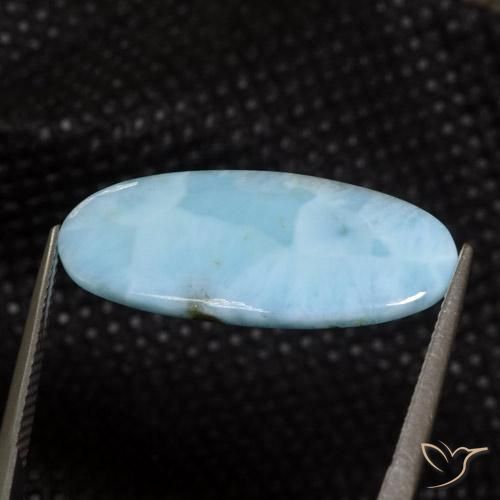 larimar Azul agua natural de 8.26 ct, Ovalada, Opaco