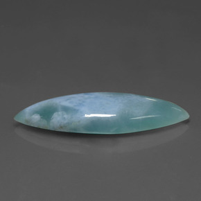 Larimar azul natural de 7,63 ct, marquesa, opaco