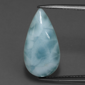 Larimar verde natural de 4,78 ct, en forma de pera, opaco