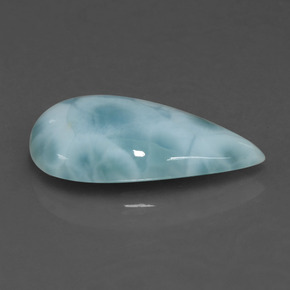 Larimar verde natural de 4,78 ct, en forma de pera, opaco