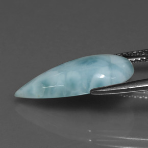 Larimar verde natural de 4,78 ct, en forma de pera, opaco