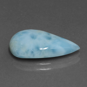Larimar azul natural de 5,71 ct, en forma de pera, opaco
