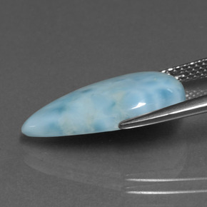 Larimar azul natural de 5,71 ct, en forma de pera, opaco