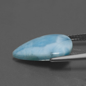 larimar Azul verdoso natural de 5.60 ct, En forma de pera, Opaco