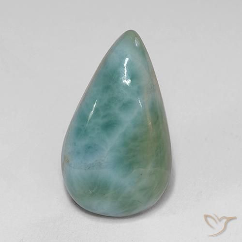 5.53ct Natural Verde azulado claro larimar, En forma de pera, Opaco