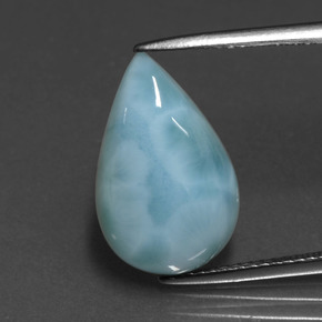 Larimar azul natural de 5,15 ct, en forma de pera, opaco