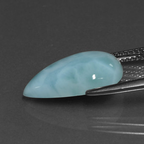 Larimar azul natural de 5,15 ct, en forma de pera, opaco