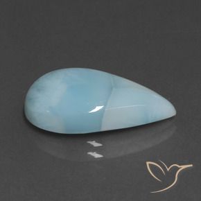 larimar Azul verdoso claro natural de 6.64 ct, En forma de pera, Opaco