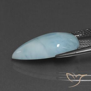 larimar Azul verdoso claro natural de 6.64 ct, En forma de pera, Opaco