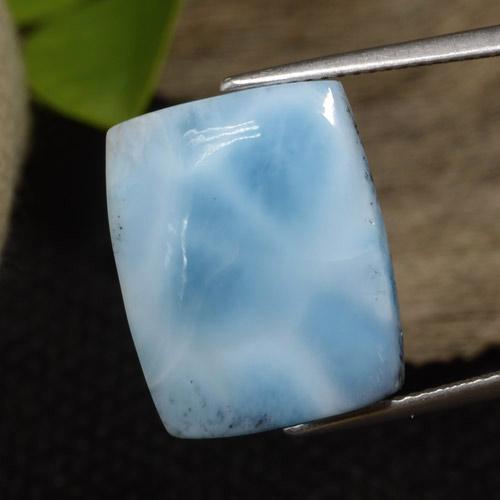 Larimar azul natural de 9,76 ct, baguette, opaco