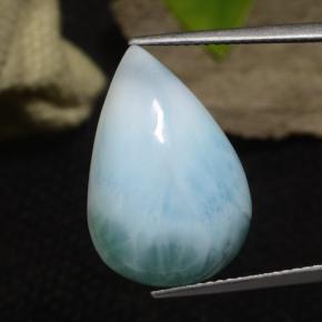 larimar Azul verdoso natural de 12.20 ct, En forma de pera, Opaco