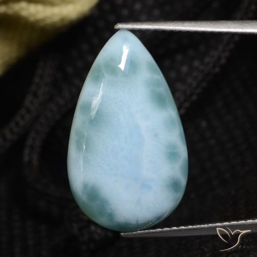 8.74ct Natural Verde azulado claro larimar, En forma de pera, Opaco