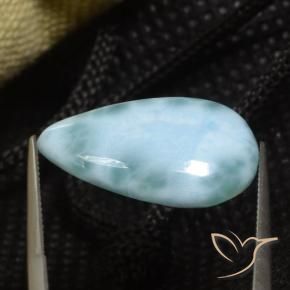 larimar Verde azulado claro natural de 8.74 ct, En forma de pera, Opaco