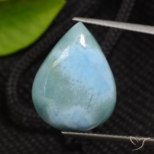 12.03ct Natural Verde azulado claro larimar, En forma de pera, Opaco