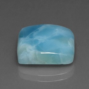 Larimar azul natural de 9,67 ct, cuadrado, opaco