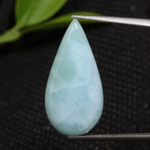 Larimar azul natural de 7,68 ct, en forma de pera, opaco