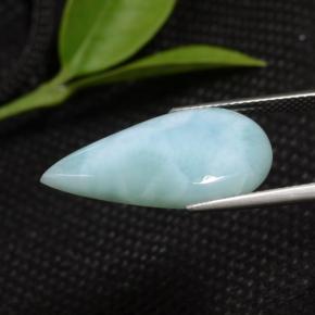 Larimar azul natural de 7,68 ct, en forma de pera, opaco