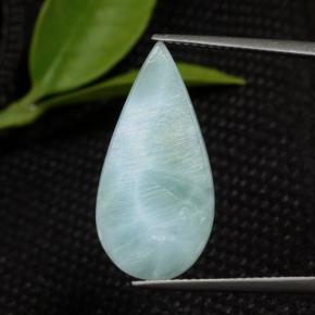 Larimar azul natural de 7,68 ct, en forma de pera, opaco