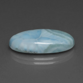 larimar Azul verdoso natural de 8.33 ct, Corte Óvalo, Opaco
