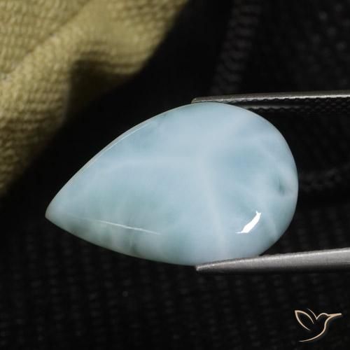 larimar Azul claro natural de 9.04 ct, En forma de pera, Opaco