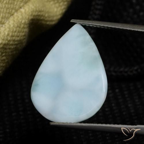 larimar Azul claro natural de 9.04 ct, En forma de pera, Opaco