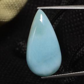 Larimar azul natural de 8,87 ct, en forma de pera, opaco