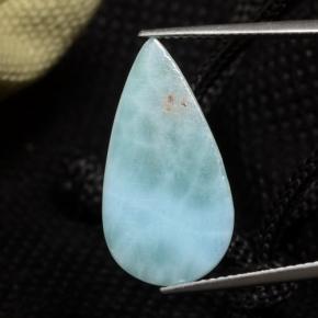 Larimar azul natural de 8,87 ct, en forma de pera, opaco