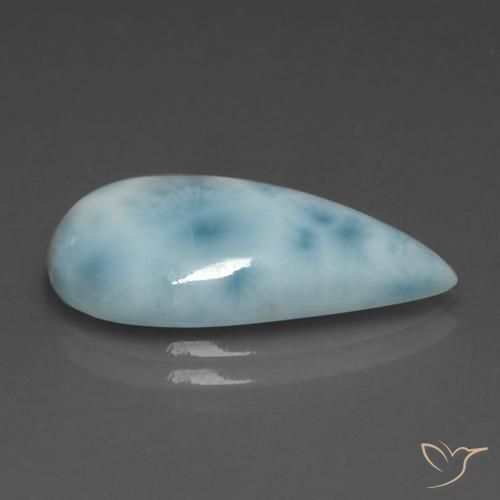 larimar Celeste natural de 5.92 ct, En forma de pera, Opaco